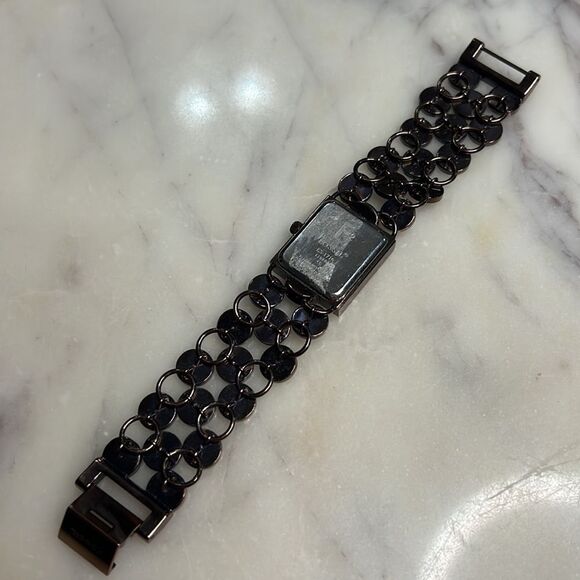 Fossil brown dot chain link watch with mother of pearl face - Picture 10 of 11